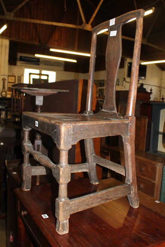 Tripod table and a single chair